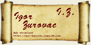 Igor Zurovac vizit kartica